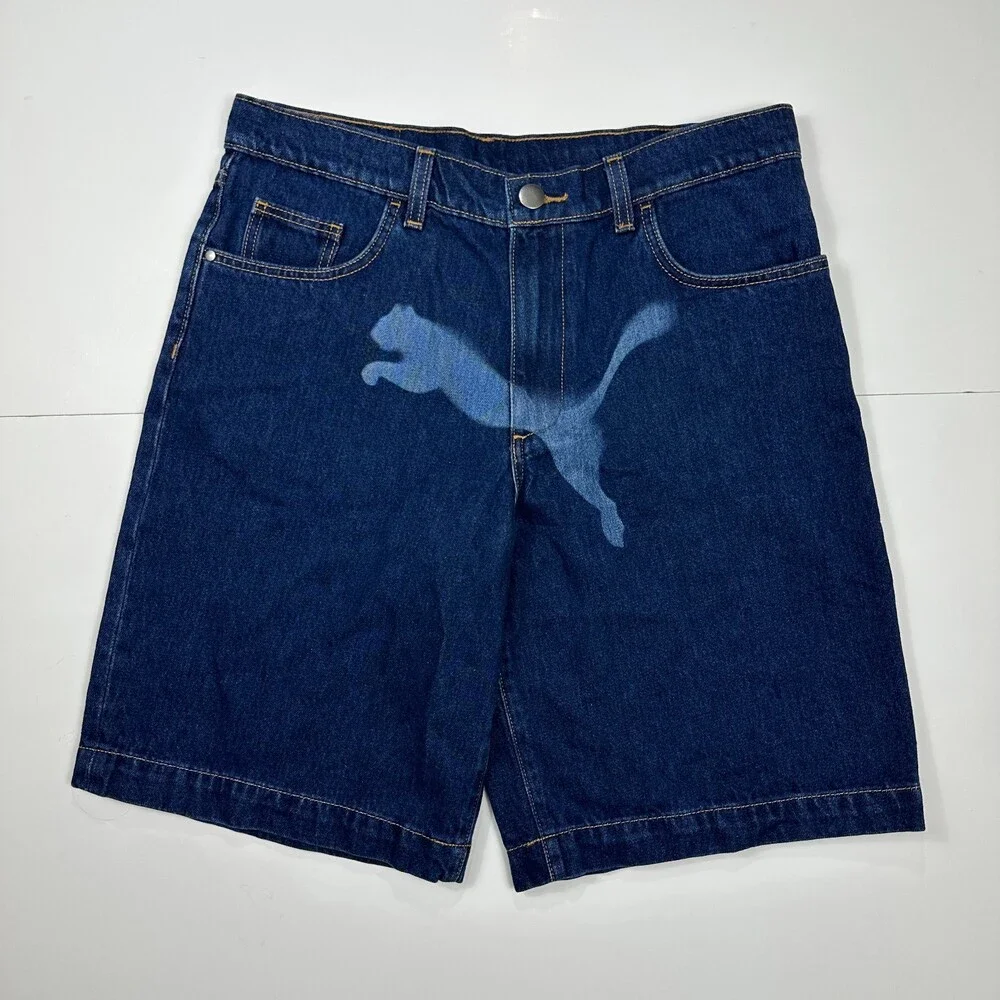 Puma X A$AP Rocky Jean Shorts Men's Size 36 Blue Denim Shorts 631066 01